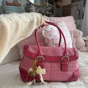 Y2K Coach Barbie Pink Monogram satchel purse/bag